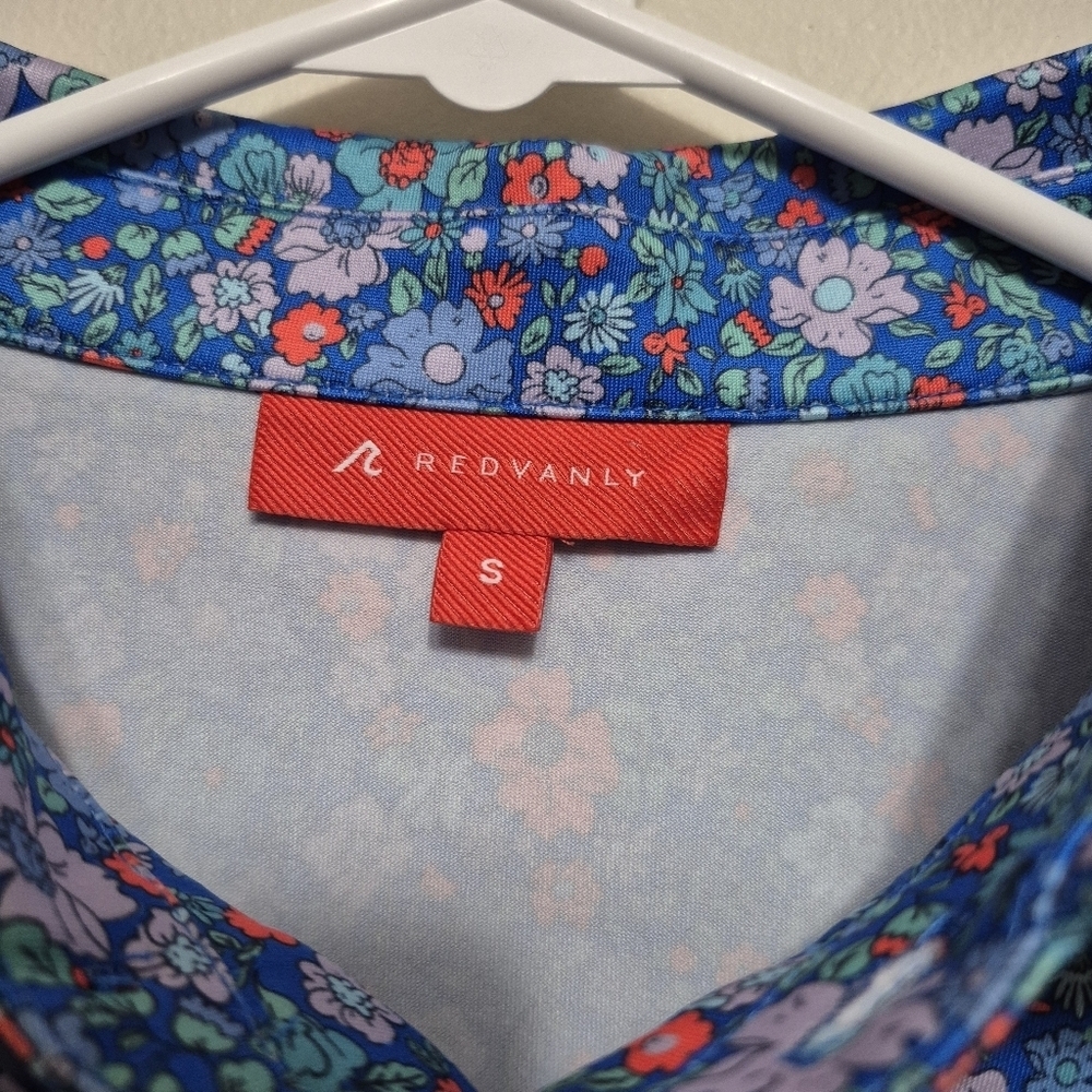 Redvanly Men’s Luxury Blue Floral Golf Polo Size Small - Picture 4 of 6